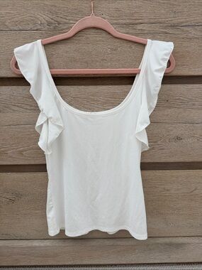 Free People intimately Cream Flutter Sleeve Tank Top